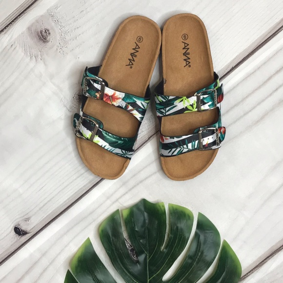 Floral Two Strap Sandals - Picture 5 of 6